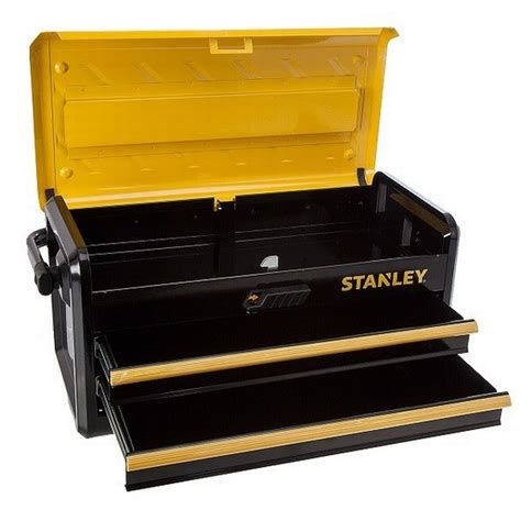 stanley black 2 drawer metal tool box|stanley 5 drawer tool chest.